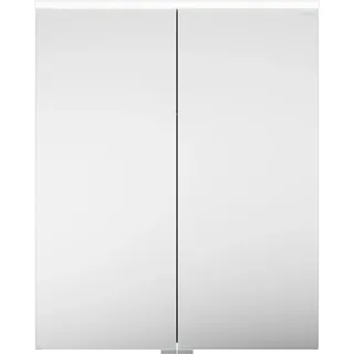 burgbad Eqio Spiegelschrank mit LED-Aufsatzleuchte und Waschtischbeleuchtung, 2-türig, 650x800x170mm, SPGT065F2009, Korpus: Weiß Hochglanz