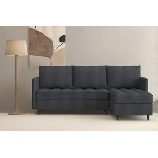 dorel home Ecksofa »LINDHUS, L-Form, verschiedene Stellvarianten, Schlaf-Liege« Modulsofa, Recamiere, großer Bettkasten, Cord, Chenille grau