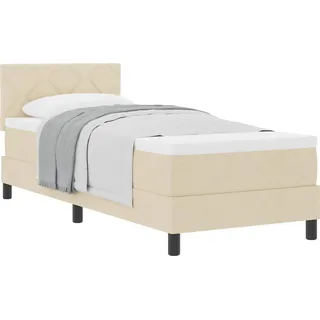 vidaXL Boxspringbett mit Kopfteil Creme 80 x 200 cm Stoff - Creme