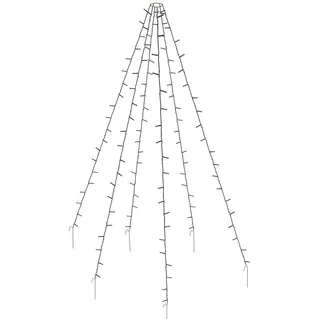 Spetebo LED Weihnachtsbaum Überwurf - mit 6 Strängen á 2,08m - 192 LED in warm weiß Lichterkette Lichternetz Tannenbaum Fahnenmast Beleuchtung innen außen