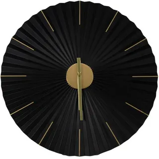Art for the Home Wanduhr Origami , Goldfarben, Schwarz , Metall , Uni , Rund , 59x1x59 cm , Dekoration, Uhren, Wanduhren