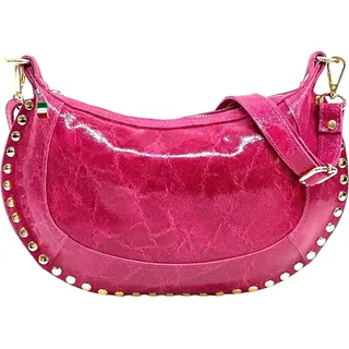 FLORENCE Satteltasche Echtleder Fuchsia