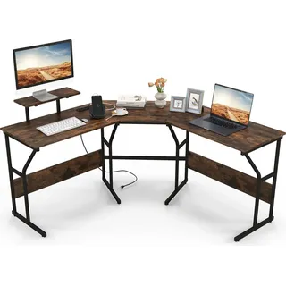 Costway Schreibtisch 91cm Braun