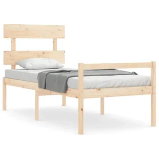 vidaXL Seniorenbett mit Kopfteil Massivholz - Braun