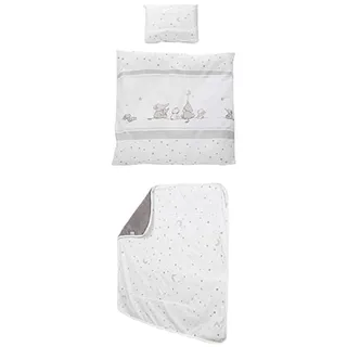 roba Babybettwäsche 80 x 80 cm - Sternenzauber - Wiegenbettwäsche Baby Set 2 teilig - Baumwolle - Weiß Babydecke Sternenzauber - 80 x 80 cm - Jerseydecke aus Baumwolle