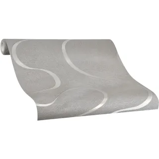 marburg Tapete Schwarz Silber Gestreift Glitzer Linien Geschwungen Edel- Ideal für Wohnzimmer Colani Visions Made in Germany 10,05m X 0,70m 53335