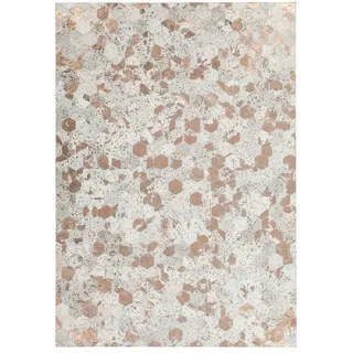 Kayoom Spark 210 Lederteppich 120 x 170 cm elfenbein/chrom