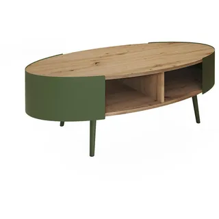 Vicco Couchtisch Lofta Grün Eiche 120 x 39 x 60 cm