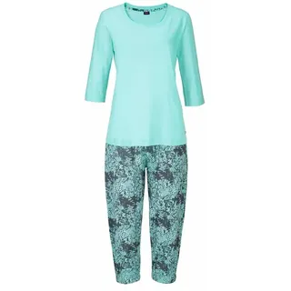 Buffalo Capri-Pyjama 2 tlg. mit gemusterter Hose, grün