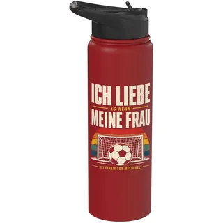 Ich Liebe Meine Frau Bei Einem Tor Mitjubelt Fußball Fan Stainless Steel Insulated Water Bottle