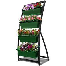6-Ft Raised Garden Bed - Vertical Garden Freestanding Elevated Planter with 4 Container Boxes - Good for Patio or Balcony Indoor and Outdoor - Perfect to Grow Vegetables Herbs Flowers