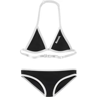 Bench. Triangel-Bikini mit Logoprint an Top und Hose, schwarz, weiß