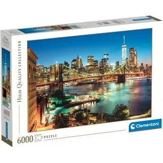 CLEMENTONI Puzzle Collection - Brooklyn Bridge Lights 6000 Stücke - Puzzle für Erwachsene 14-99 Jahre, Brooklyn, New York, Skyline, Made in Italy, 36534
