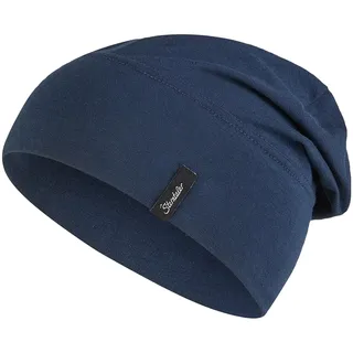 Sterntaler OCS Beanie uni – Lässige Slouch Beanie Mütze aus Singlejersey (Bio) – Unisex Kopfbedeckung – variabel tragbar – Baby und Kinder Übergangsmütze – marine, Größe 51