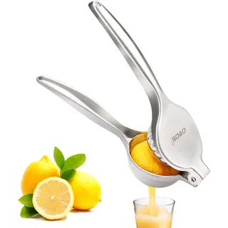 OVOS Zitruspresse Zitronenpresse hergestellt aus robustem 18/10 Edelstahl- Zitronen- und Limettensaftpresse für ein maximales Ergebnis BPA-frei und spülmaschinenfest (Matte Silber)