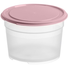 Gastromax Runde Lebensmittel Aufbewahrungsbehälter, 0.6 Liter Kapazität, Transparente/Rosa