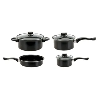 Camping Kochtopf Set 4-teilig Outdoor mit 3 Kochtöpfen und 1 Pfanne