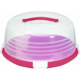 Curver Kuchenbox rund transparent/rot 34,7 x 34,7 x 15,6 cm