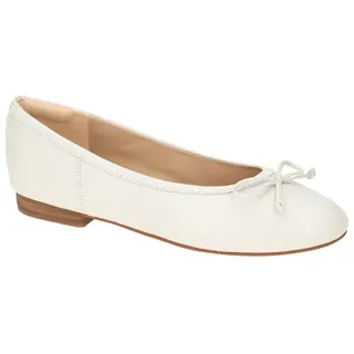 CLARKS Damen Fawna Lily Ballerinas, White Leather, 41.5 EU