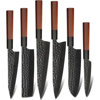 Set Küchenmesser Hotako - Hochwertige Japanische Messer für Ihre Küche KP37346 - Schwarz, Braun