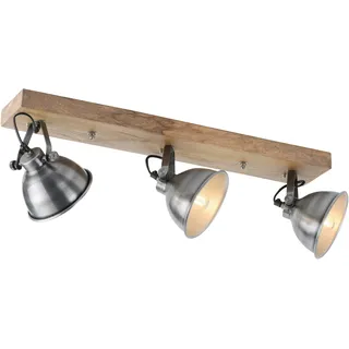 just light. Samia 3-flammig eckig Holz/Metall