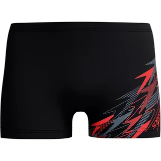 Speedo Badehose Medley Logo Anthracite/High Risk Red UK 36