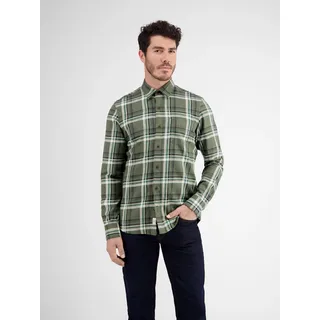 Karohemd LERROS "Karohemd SLUBCHECK", Jungen, Gr. M, Normalgrößen, grün (aged olive), 100% Baumwolle, Hemden Karohemd