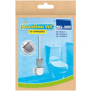 PARODI & PARODI - WC-Bürste abnehmbar, WC-Bürste zum Aufhängen, Klebehaken, WC-Bürste für zu Hause/Reisen, nützliches Zubehör für Wohnmobil, Toilettenbürste, klein, leicht, Zubehör