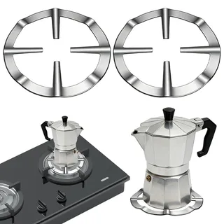 2 Stück Gusseisen Wok Ring für Gasherd Aufsatz, 13 cm Mokkakannen Ständer, Aufsatzringdauerhaft für Gaskocher Gusseisen Topfuntersetzer Metall für Espressokocher Campingkocher Reduzierer