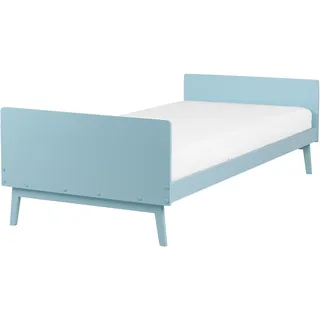 Beliani Bett mit Lattenrost 90x200 cm Blau Bonnac - Holz , 90x200 cm , Schlafzimmer, Betten