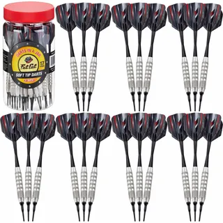 Fat Cat Dartpfeile in EIN Glas: Soft Spitze Darts mit Reise/Aufbewahrung Container, 17 Gramm (21 Stück)