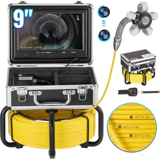 Vevor Inspektionskamera 30 m mit 512-Hz-Ortungsgerät, 9-Zoll-1080P-HD-Bildschirm, 36-fachem Zoom, IP68