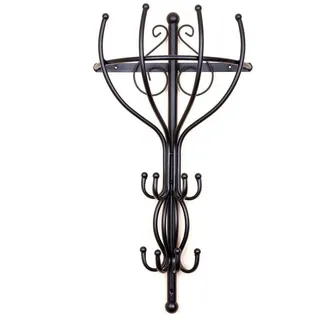 DanDiBo Garderobe Kleiderständer Vienno Halbrund 66 cm , Schwarz , Metall , 35x66x15 cm , Garderobe, Garderobenpaneele, Wandgarderobe