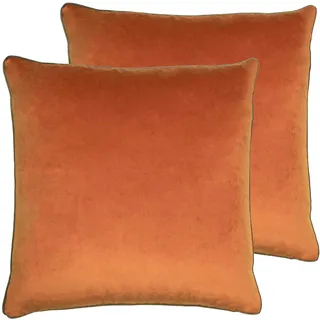 Paoletti Meridian Twin Pack-Polyester gefüllte Kissen, Kürbis/Mokka, 55 x 55cm, 2
