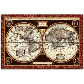 Artland Wandbild »Weltkarte« 1 Stk. tlg. als Alubild, Outdoorbild, Leinwandbild, Poster, Wandaufkleber, braun