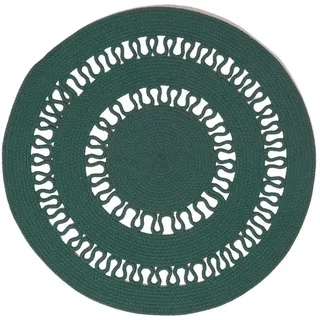 Homescapes Teppich geflochten rund mit Häkel-Muster 90 cm , Textil , Rund , 90x90 cm , Teppiche und Böden, Teppiche