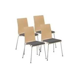 Nowy Styl Schalenstühle Cafe VII buche, grau Holz, 4 St.