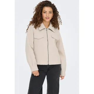 Bouclèjacke ONLY "ONLMALO BOUCLE JACKET OTW NOOS", Damen, Gr. S, beige (pumice stone detail:melange), Bouclé, Obermaterial: 100% Polyester, meliert, Jacken Bouclèjacke