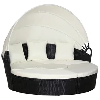 Outsunny Rattan Sonneninsel Loungeset schwarz/creme
