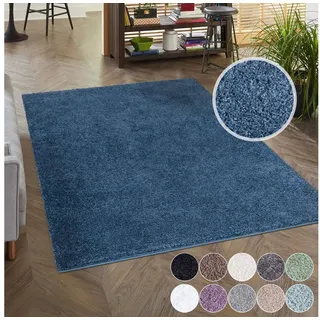 Carpet City Hochflor-Teppich »City Shaggy« rechteckig 30 mm Höhe Auch als Läufer, Langflor, Uni, Shaggy, flauschig-weich, blau