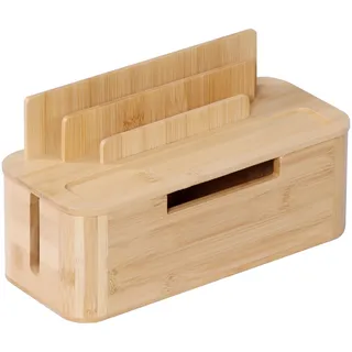 Relaxdays Kabelbox 16,3 x 30 x 14 cm 1-tlg. Braun/Bronze