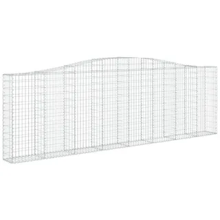 vidaXL Gabione mit Hochbogen 400x30x120/140 cm Verzinktes Eisen