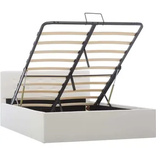 vidaXL Stauraumbett Hydraulisch Weiß Kunstleder 120×200 cm - Weiß