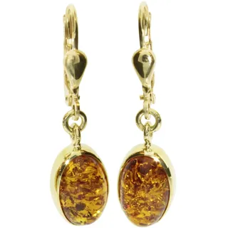 Ostsee-Schmuck Ohrhänger Classic Bernstein Gold 333 11 x 7 mm