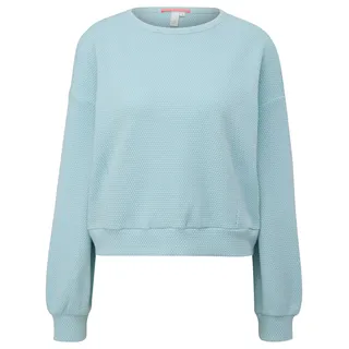 QS Damen 2147730 Sweatshirt mit Struktur, Türkis, 46