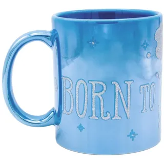 JoyToy Disney Princess Arielle Tasse Metallic BORN TO DREAM blau, Glitterdruck, Metallicglanz, 100% Keramik, ca. 320 ml, Geschenkbox., 42346