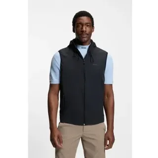 BOSS für Herren. 50554175 Wasserabweisende Weste mit Kapuze und maritimer Mikro-Gitterstruktur (XL), Lässig, Polyamid, Marine