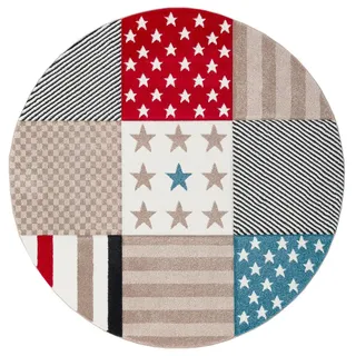 Pergamon Kinder UND Jugend Teppich Maui Sterne Rund , Textil , Abstrakt , Rund , 160x160 cm , Teppiche und Böden, Teppiche, Kinderteppiche