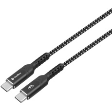 CoolBox USB C auf USB C Kabel 60 W mit PowerDelivery und QC2.0/3.0/4.0. Laden und Übertragen von Informationen, Geschwindigkeit bis zu 480 Mbit/s, 1,2 m Länge, geflochtenes Kabel, 1,2 m, Schwarz
