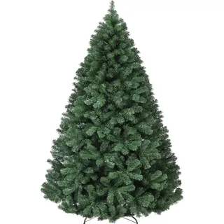 GarveeTech Künstlicher Weihnachtsbaum, 400 Bunte Vorbeleuchtete LED | 659‐1200 dichte Spitzen, klappbare Zweige, Metallständer mit Fußschalter, realistische Optik für Festdekoration